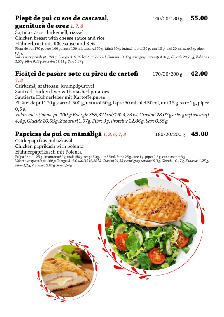 Meniul restaurantului Tip Top, pagina 8