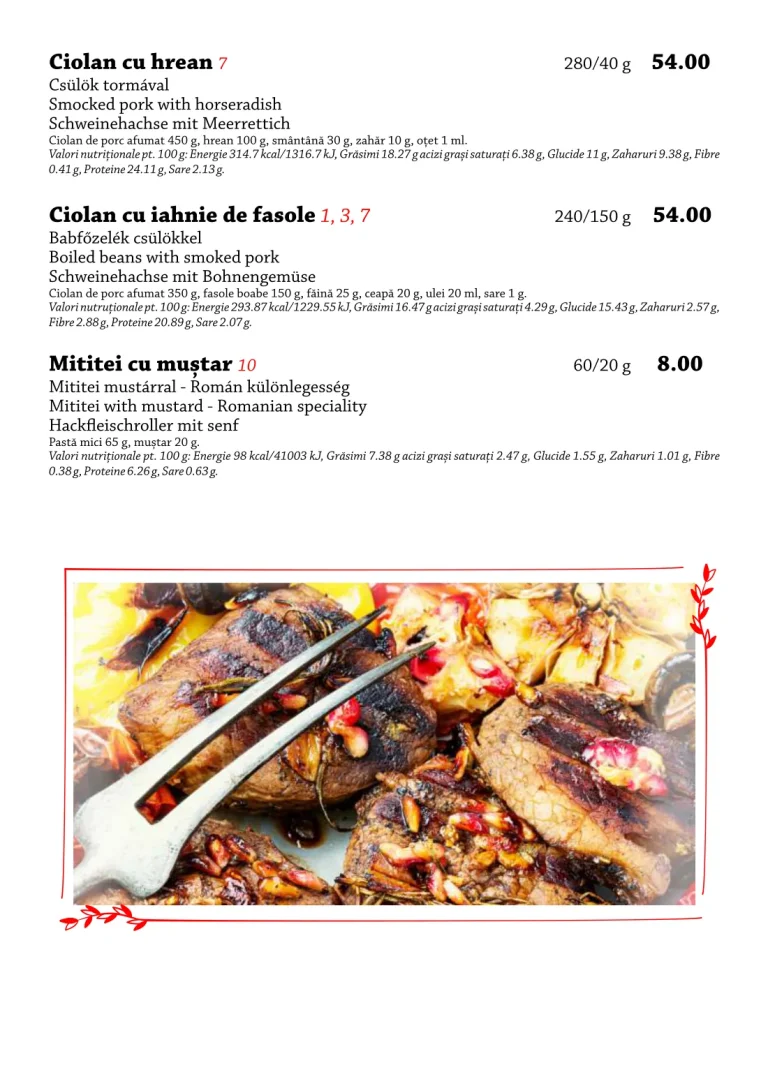 Meniul restaurantului Tip Top, pagina 10