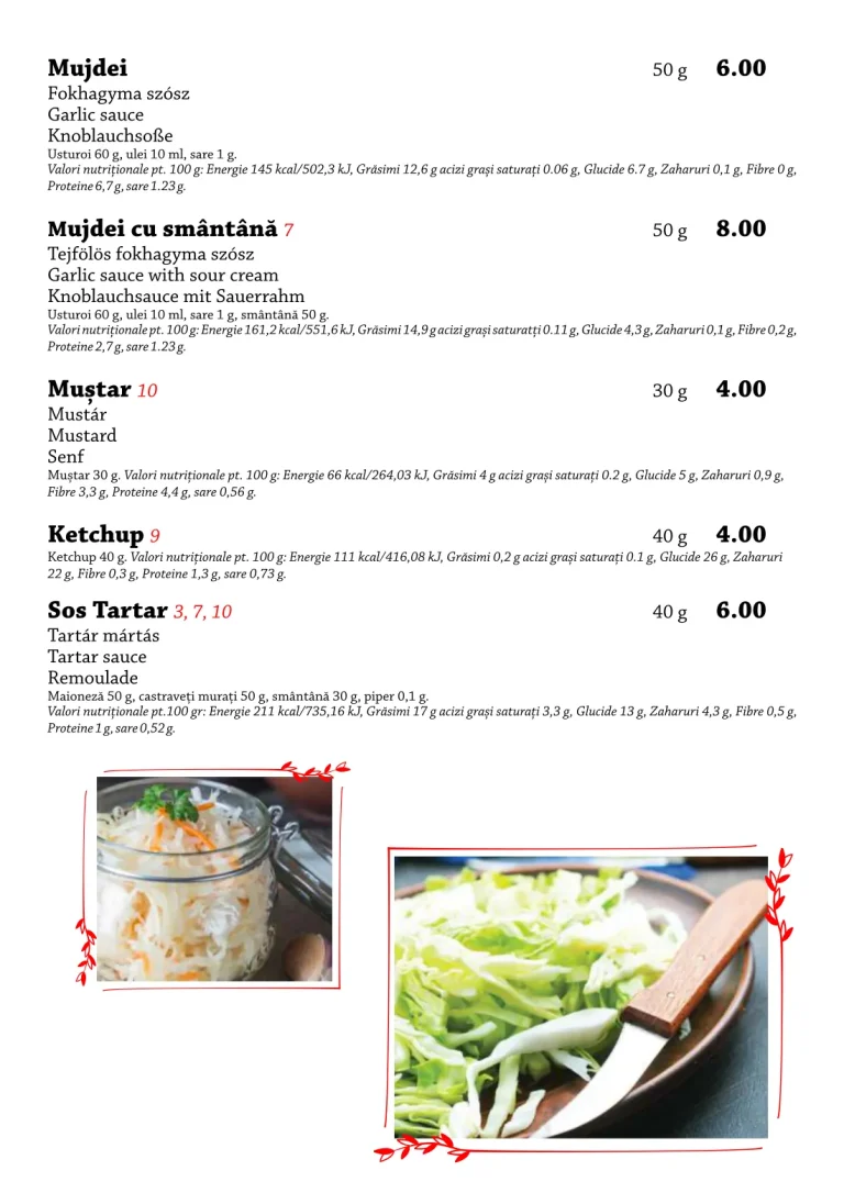Meniul restaurantului Tip Top, pagina 18