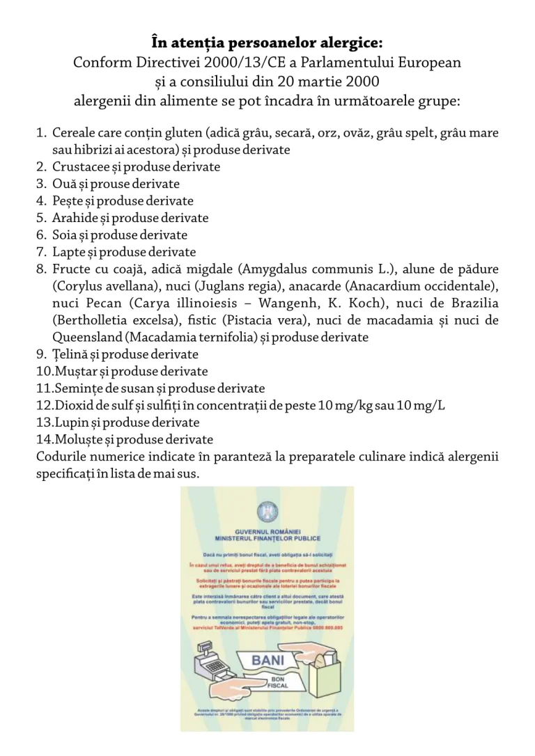 Meniul restaurantului Tip Top, pagina 26